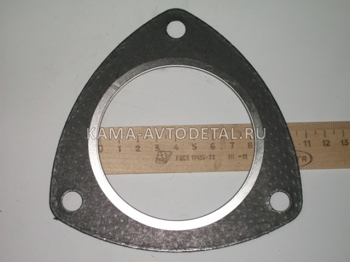 прокладка глушителя МАЗ (резонатора, Д85мм) 500-1203000 (металоазбестовая с кольцом, треугольная-большая) 500-1203000