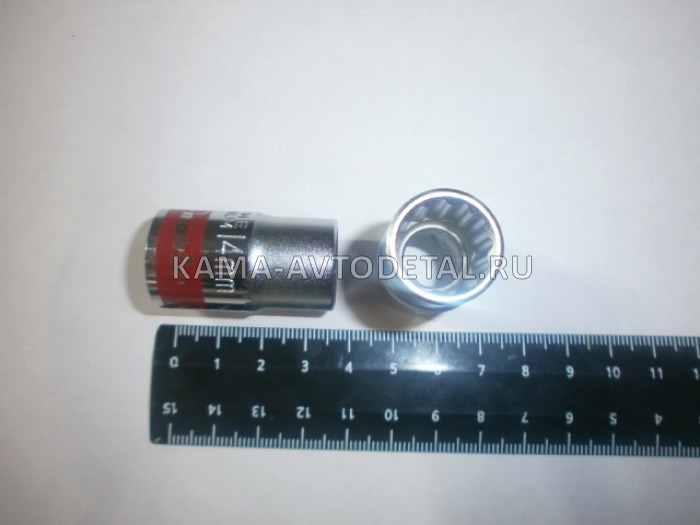 ключ-головка торцевая х14 мм, 12-гранная, CrV, под квадрат 1/2", хром// (13688/354914) 13688