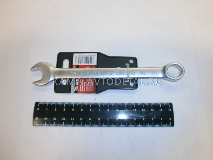 ключ комбинированный, х14 мм., CrV, матовый хром// MATRIX (15110/75514) 15110