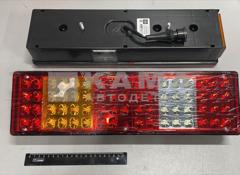 фонарь задний МАЗ С ПРОВОДОМ, бок. габорит, лев. С подсв. диодный (ЭКОНОМ) 7452.3716-10