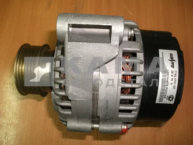 генератор 7762.3701-02(-12) 28V-76(80)A (6-ти руч.шкив, Д-65мм) "КЗАТЭ" (7406.3701011)