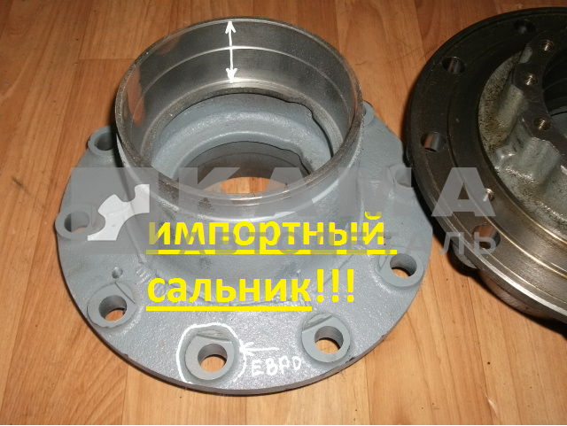 ступица колеса 43114 голая ЕВРО (внутр. подш.7518(34мм), импорт.сальник) 43114-3103015-20 (ПАО "КАМАЗ")