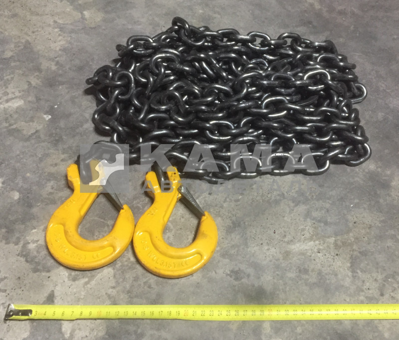 стяжка груза цепь с 2-мя крюками D-10 мм., 8м, 3.15-12.6т. (1СЦ 3,15) бол.