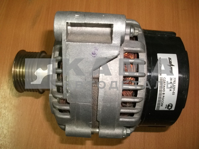 генератор 7762.3701-03(-10) (6-ти руч.шкив уменьшенного (50мм) диаметра) 28В,76А "КЗАТЭ" (7406.3701011)