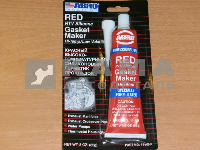 герметик силиконовый красный 85гр Абро (А11R)