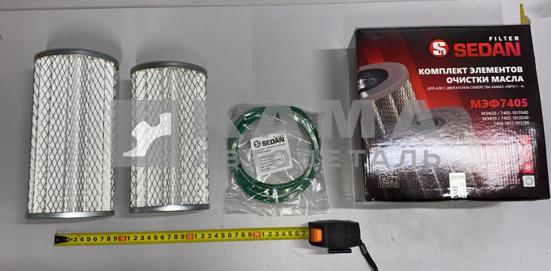 элемент Масляного фильтра КАМАЗ-Евро "СЕДАН-Ребристый", КОМПЛЕКТ (Большой+ Малый+РТИ) МЭФ7405