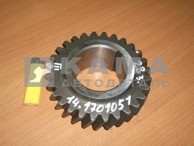 шестерня КПП пром.вала 3-й передачи 14.1701051 (28з., С шпонкой)