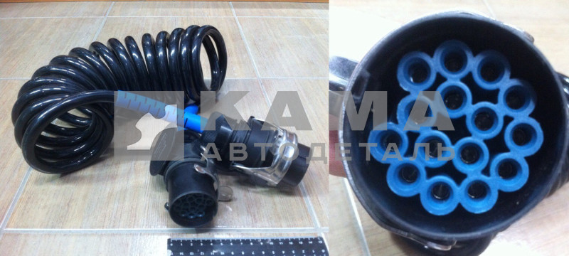 провод прицепа СПИРАЛЬный С вилками/фиксат. 15отв.,15конт.(6810-3724716 ) "ABS"