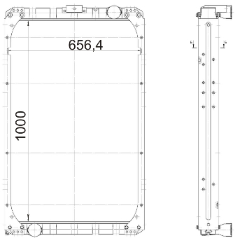 радиатор основной КАМАЗ 5480Ш-1301010 3-х рядный (696х1148х174) "скоба"
