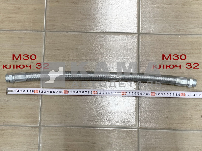 шланг тормозной ЕВРО АРМИР-блестящий Шт+Шт" ТОЛСТЫЙ" (М30, ключ-32) 6520-3506060-50