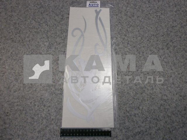 наклейка "ДЕВУШКА" №1 к-т из 2-ух на 2 стороны (18х48 см) цвет серебристый, на форточки