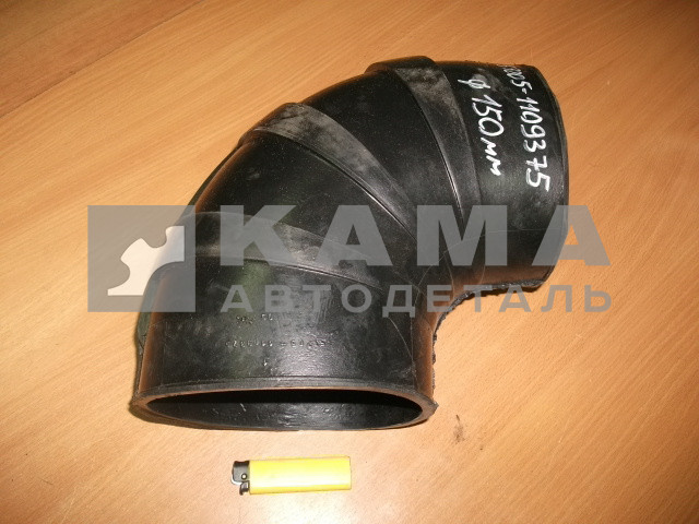 патрубок воздушный (угол90, "ребристый", D150) ЕВРО 53205-1109375(-07) (РТИ)