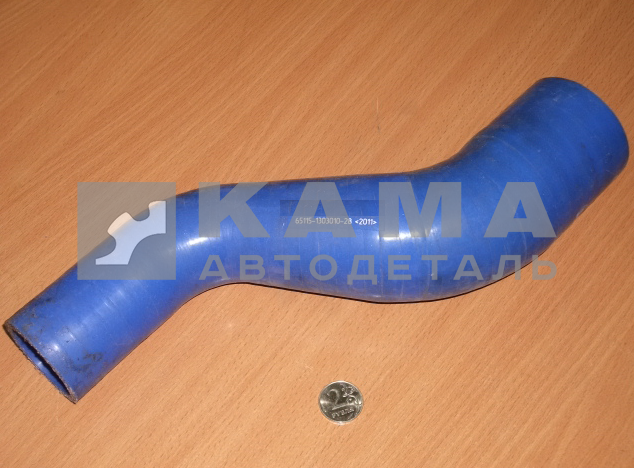 патрубок радиатора 010 -28 - 65115 СИЛИКОН (Д60х42 кривой"Z", верх.) 65115-1303010-28 (РТИ)