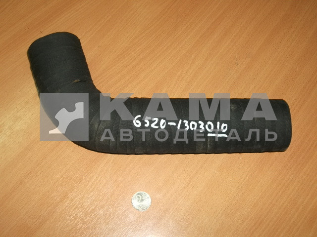 патрубок радиатора 010-6520 черный кооператив верхний (кривой, Д60) 6520-1303010 (РТИ)
