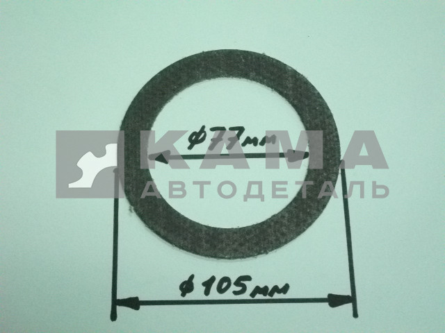 прокладка глушителя круглая 77х105 (метасбест) 5511-1203023