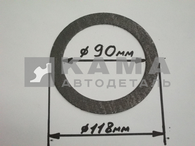 прокладка глушителя круглая 90х118 (метасбест) метрукав турбо ЕВРО 54115-1203023