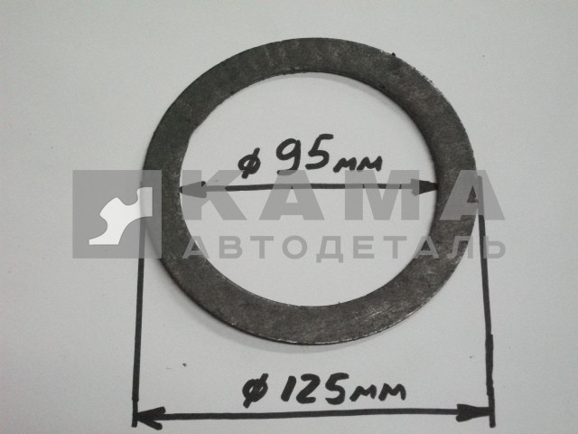 прокладка глушителя круглая 95х125 (металлоасбест) глушитель/метарукав 5320-1203020