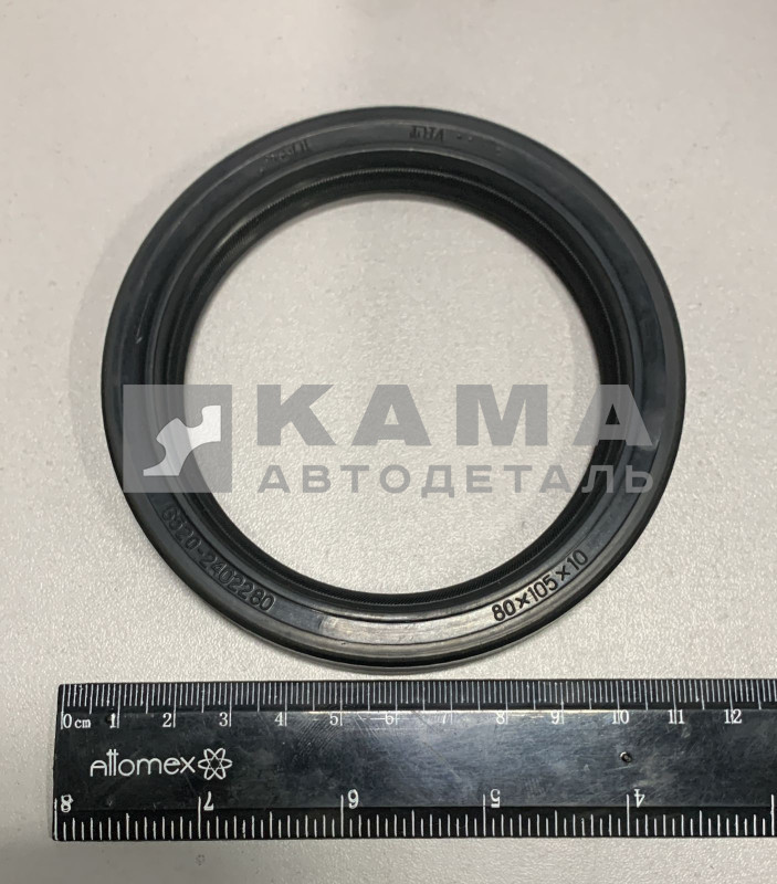 сальник 80х105х11 (фтор) 6520-2402180 хвостовика ЕВРО ("против часовой" 2-борта)