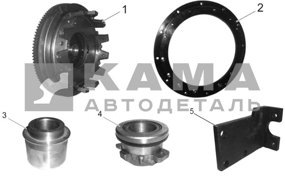 комплект для стыковки ДВС ЯМЗ 236 с КПП-14(152) КамАЗ (маховик/плита переходная)
