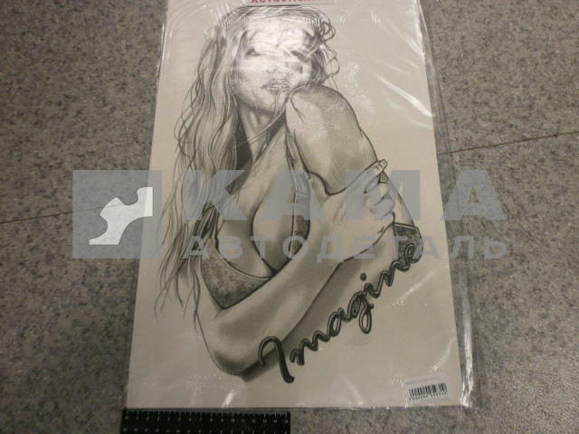 наклейка "ДЕВУШКА ТАТУ" №9 к-т из 2-ух на 2 стороны (35х50 см) на спальник