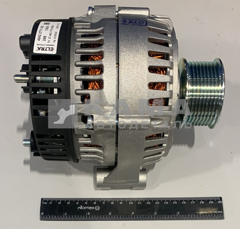 генератор 4542.3771-20 (ан. AAN5961 8-ти руч.шкив, ЕвроФИШКА!!!) 28V-120А "ПРАМОELTRA" ЕВРО4