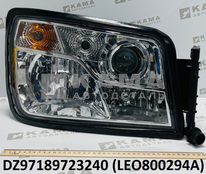фара (блок-фара) правая в сборе Shacman(Шакман) X3000 (электрический корректор) LEO800294A (DZ97189723240)
