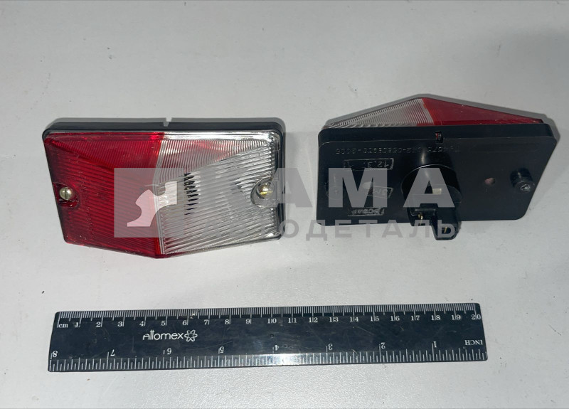 фонарь габарит "треугол." 12.3731 белый/красный стояночный