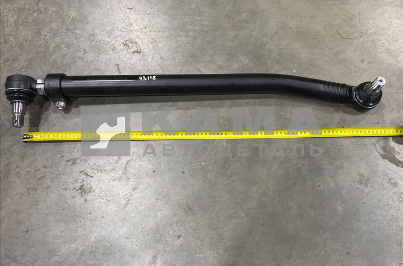 тяга рулевая продольная (сошки) 43118-3414010-10(009-10) РОСТАР (С РЕЗЬБОВЫМ након."кривая",L850мм)