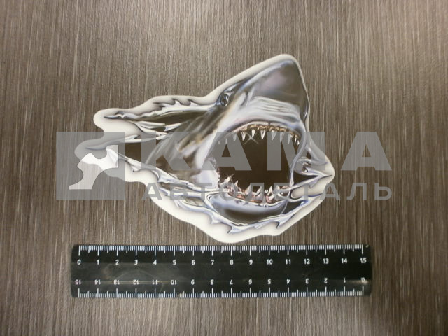 наклейка "АКУЛА" №2 (10х11 см) полноцветная