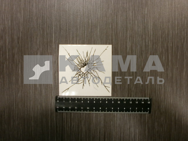 наклейка "ТРЕЩИНА НА СТЕКЛО №1" (5х5 см) двухсторонняя