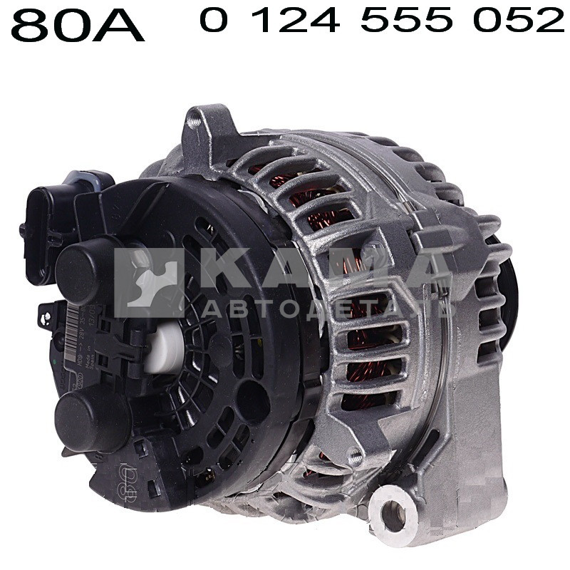 генератор БОШ 28V-80A (Import 0 124 555 052 Y124R10015 / 45104370101390) (КамАЗ Евро4)