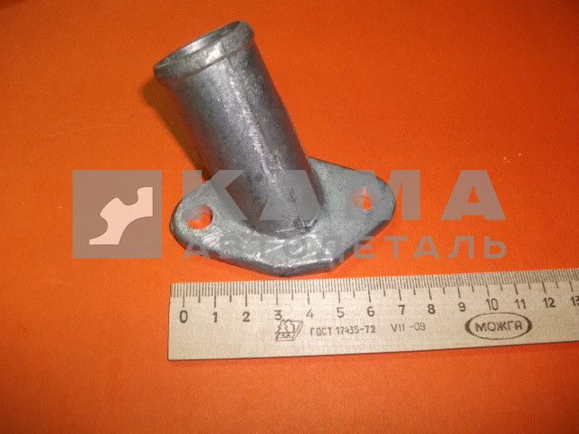 штуцер водяной на блок двигателя КАМАЗ отводящий (5320-1015086) алюмин. под шланг Д32