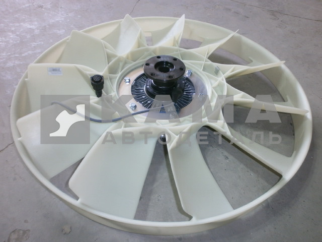 крыльчатка вентилятора Д768 "020004222" В СБОРЕ С МУФТОЙ С ПРОВОДОМ-"ИМПОРТ" загнут.лопасти С обечайкой 045104-1308035-90