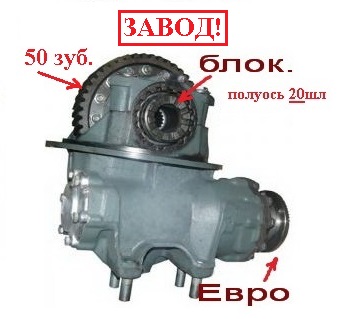 Редуктор заднего моста ОАО"КамАЗ" 50з, 20шл, С Блок, ЕВРО (Оригинал)53229-2402011-20