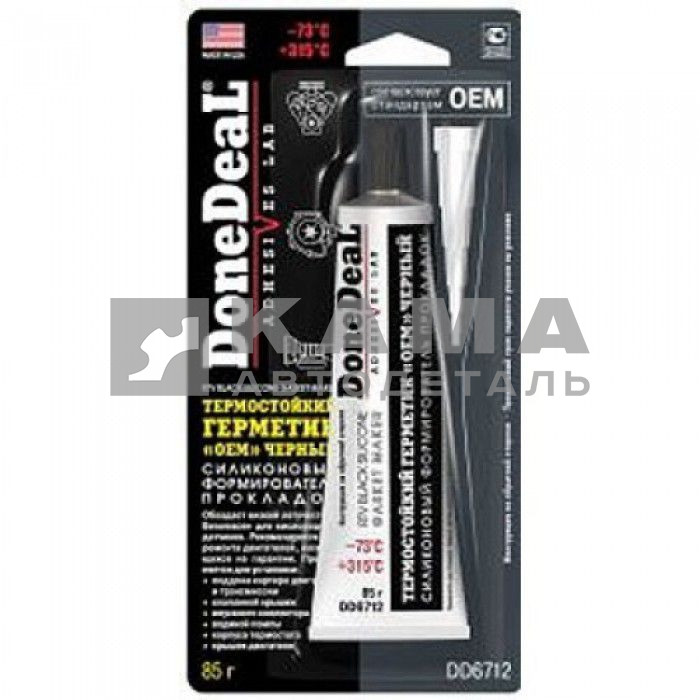 герметик силиконовый черный термостойкий 85гр DONEDEAL (DD6712)