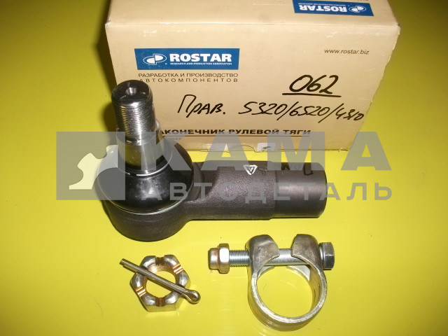 наконечник рулевой РОСТАР Правый 180-3414062 (5320/6520/4310) (мелк.резьба "по часовой")