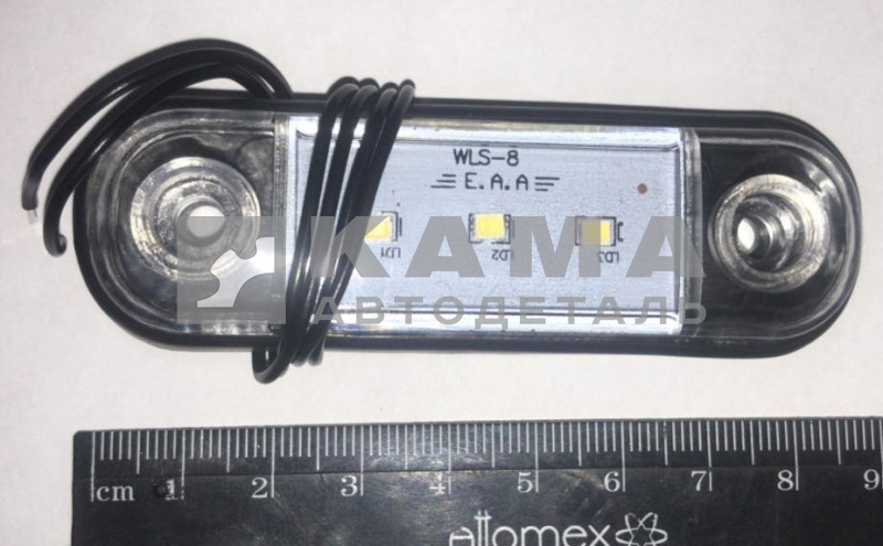 фонарь габаритный боковой БЕЛЫЙ три Диода 77-01 (ан. ОГ-40)