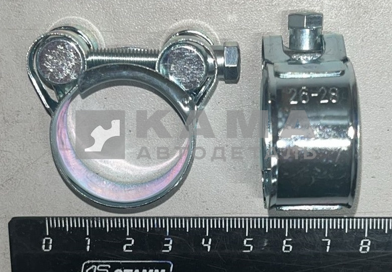 хомут ленточный Суперусиленный с болтом ГБС 26--28