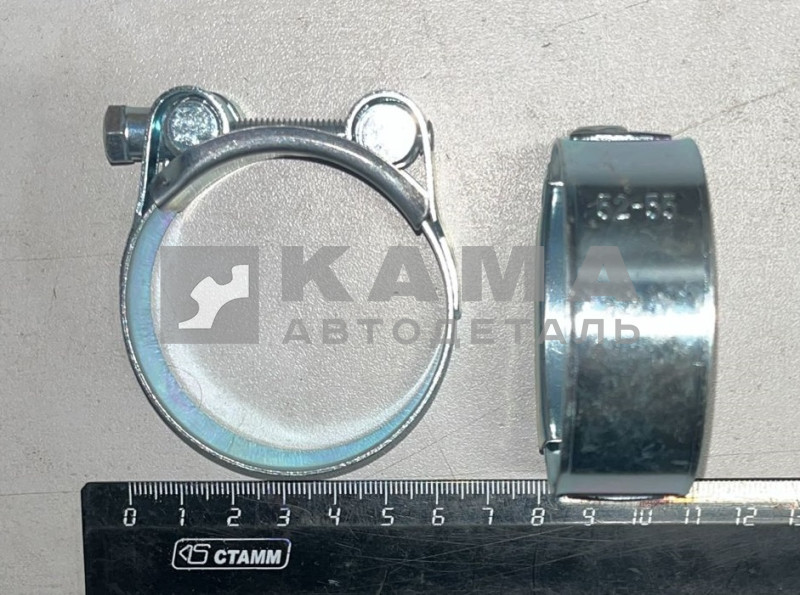 хомут ленточный Суперусиленный с болтом ГБС 52-55