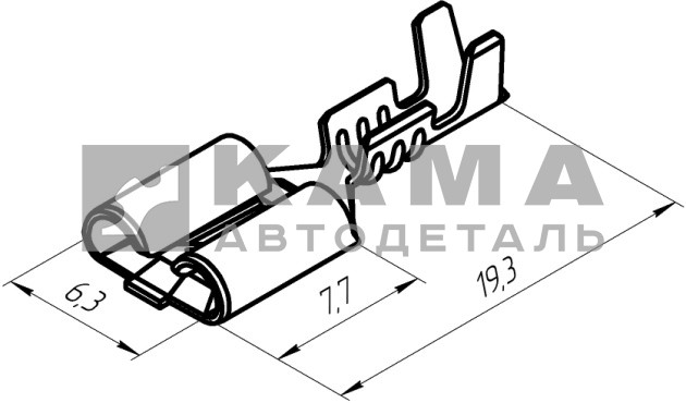 клеммы эл. проводки "МАМА" 4573738008 (203612/505) 6,3 (контакт ах-385) с фиксатором под пластмас фишку,с язычком