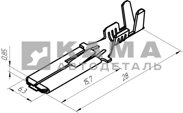 клеммы эл. проводки "ПАПА" 4573738004 (103612/506) 6,3 (контакт штыревой AX-384/2 )