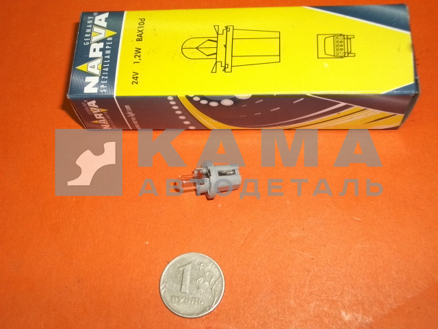 лампа б/ц 24V-1,2W Bax 8,5d с патроном в сборе ("NARVA" Bax8,5d/BAX 10s. 170393000)