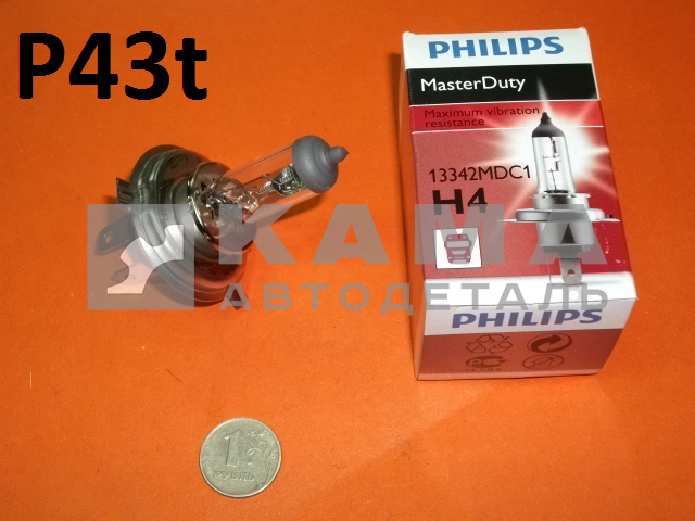 лампа фарная Н4 24х75х70 галоген (Philips/OSRAM-оригинал) P43t
