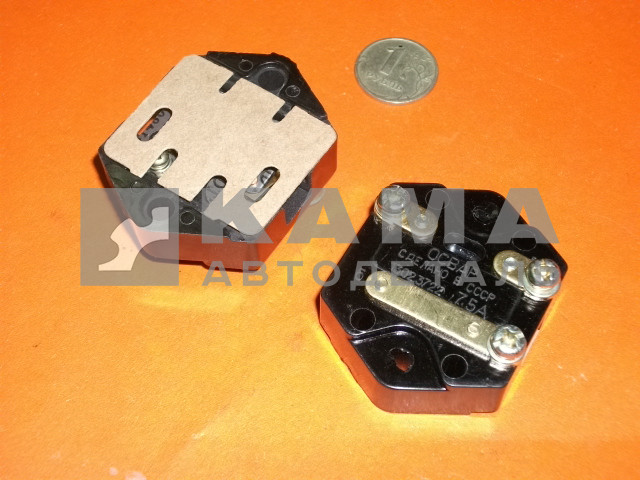 предохранитель тепловой 1302.3722 (7.5А) "РОМБ" (биметаллический без кнопки, черный)