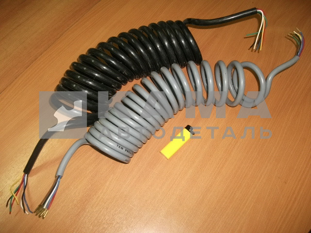 провод (кабель) электрич. прицепа СПИРАЛЬный БЕЗ вилок 7,5 м. (эконом)