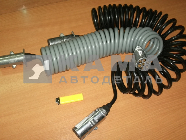 провод (кабель) электрич. прицепа СПИРАЛЬный С вилками (26 витков, 7-7,5 м дешевый) 5410-3724706