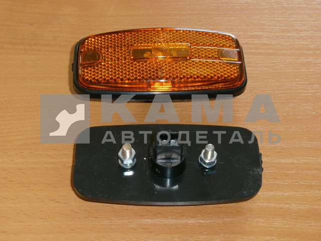 фонарь габаритный боковой ЖЕЛТЫЙ три Диода УЗКИЕ L-50 шпильки ЕВРОразъем 74.3731 (ГФ1-25)