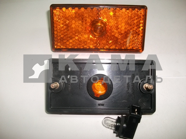 фонарь габаритный боковой 4802.3731-03 24В(-02 12В) с Лампой (широкие шпильки, патрон ЕВРО разьем)