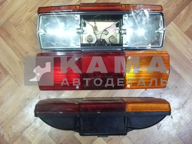 фонарь задний КамАЗ правый ("зализанный", БЕЗ подсветки) (354) (ФП-130) крашеный-зеркаль. отражат.