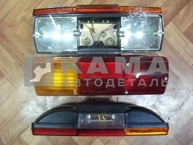 фонарь задний КамАЗ левый ("зализанный",С подсветкой) (355) (ФП-130) крашеный-зеркаль.отражат.
